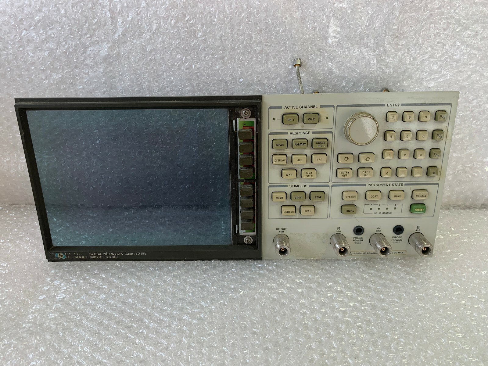 Hewlett Packard 8753A 300 GHz Network Analyzer Front panel + buttons 08753-60002