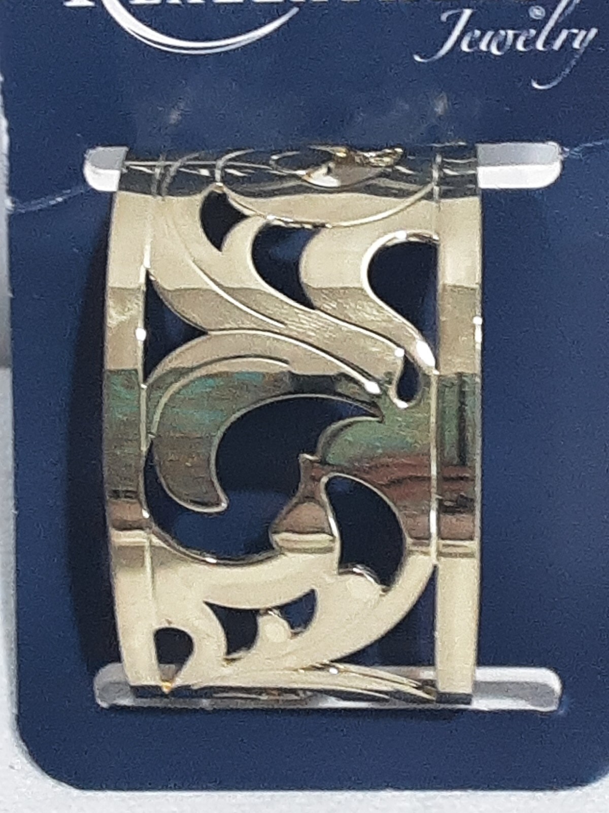 Realeather Jewelry J7130-2 Chrome (silver) 1.5" metal filigree cuff bracelet NIP
