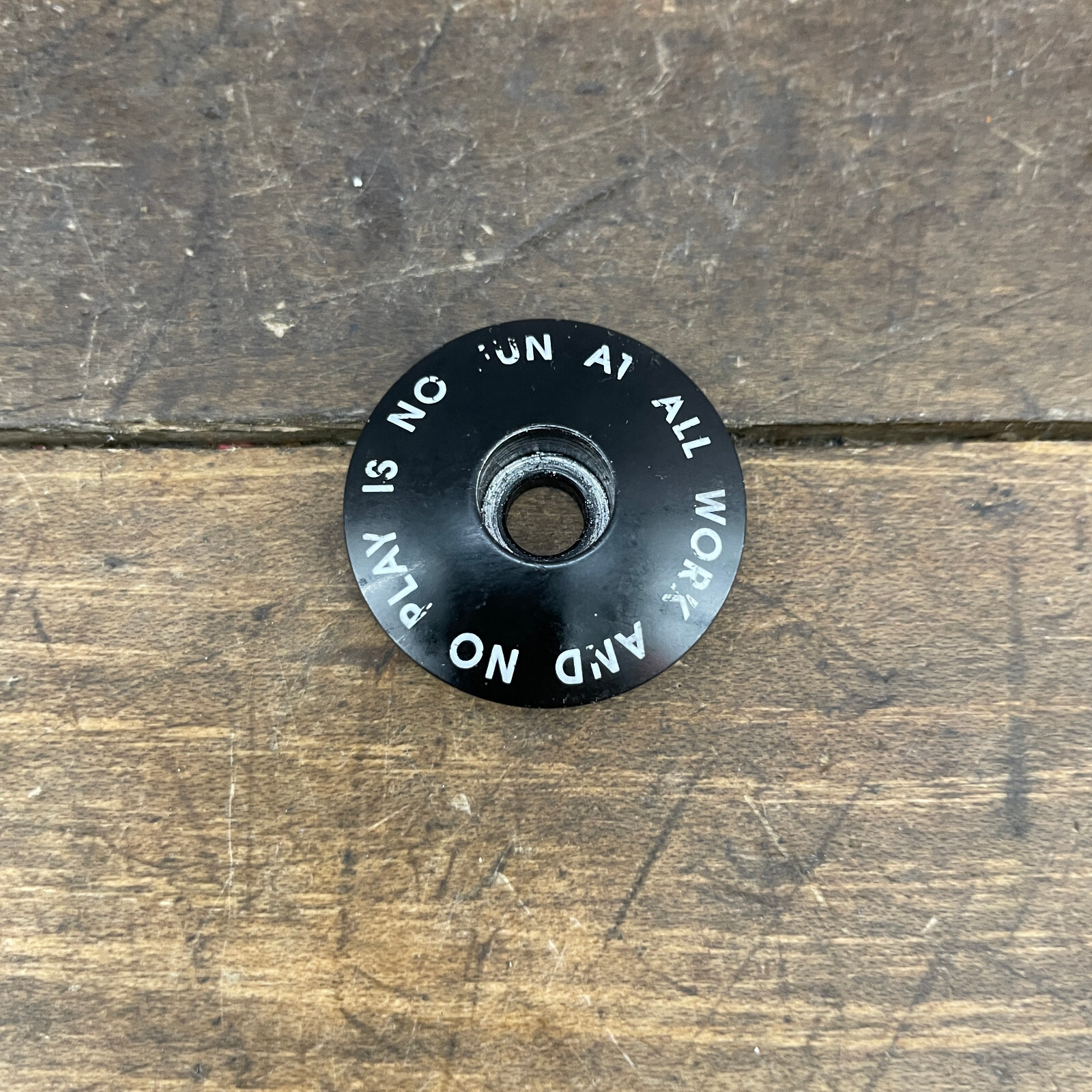 Vintage Gary Fisher Headset Cap All Work And No Play Is No Fun 1 1/8 Threadless