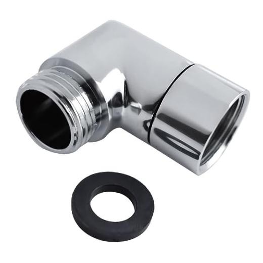Shower Head Elbow Adapter, ZESE Chrome Handhold Arm Extension Elbow 90 Degree