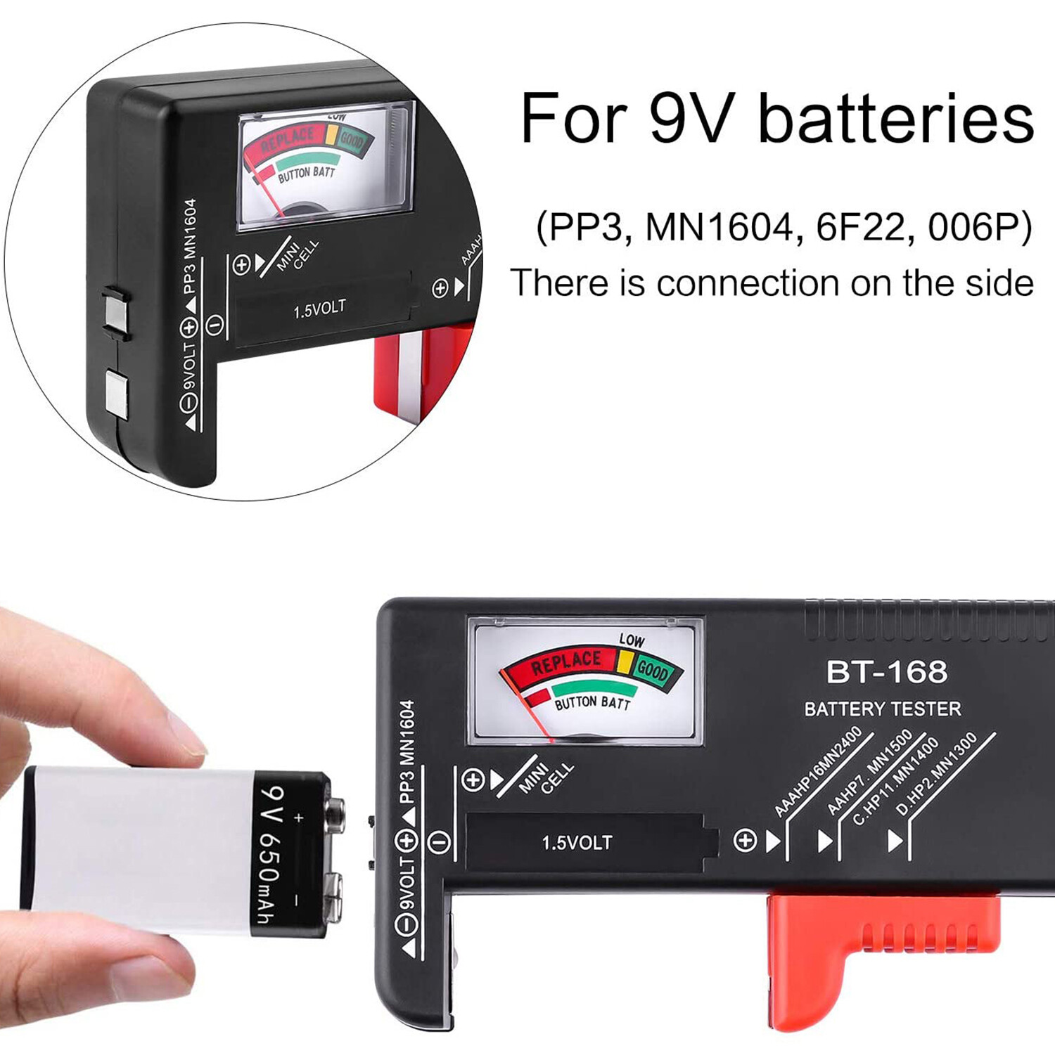 Universal Battery Tester Checker For AA AAA C D 9V 1.5V Button Cell Batteries