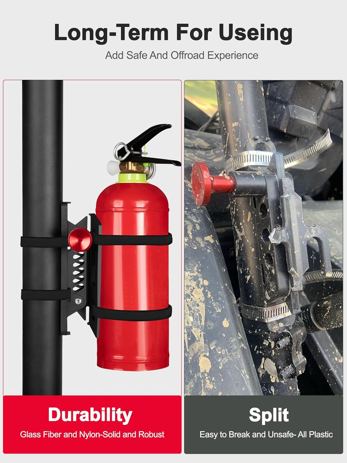 2 Pieces Universal Roll Bar Fire Extinguisher Mounts for Vehicle | Adjustable Fi