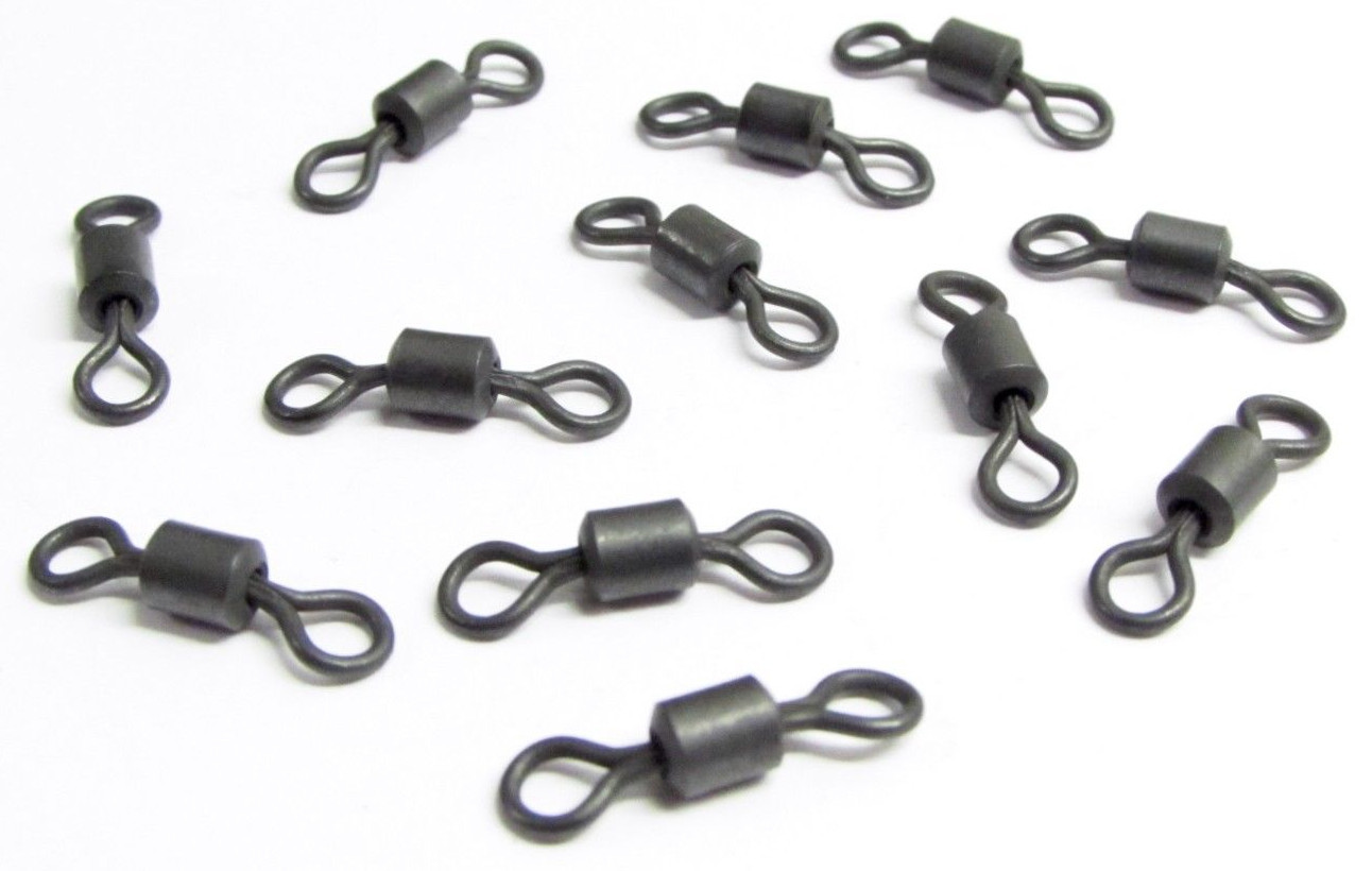 20 Size 8 Matt Black Swivels fit Fishing Tackle carp weight clips Hair rigs