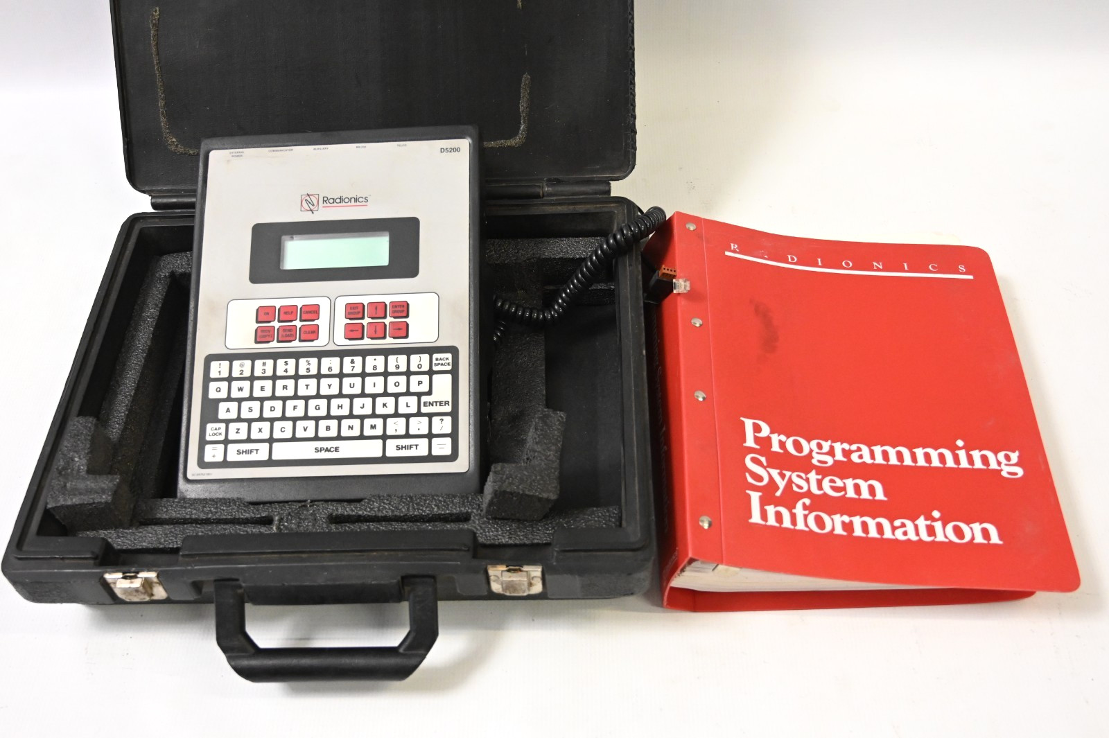 RADIONICS D5200 ALARM PROGRAMMER WITH MANUAL AND CASE