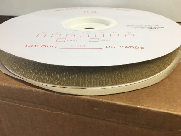 Adhesive Magic Tape 1" or 2", Beige, Black, or White 5-25 yds, Hook and or Loop