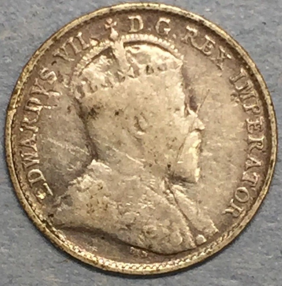 1903 H Canada 5 Cent Piece 925 Silver Coin #ZS44