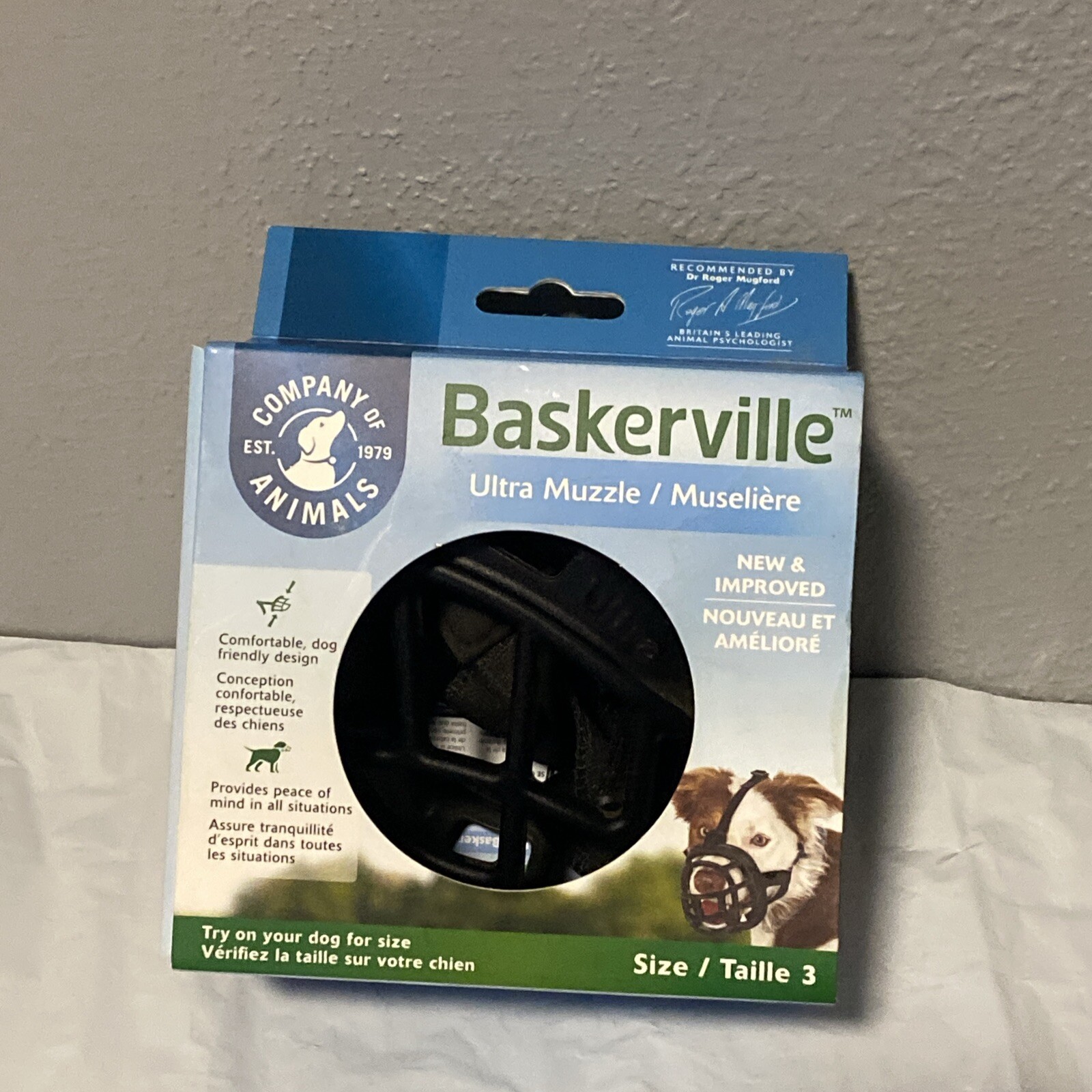 Baskerville Ultra Dog Muzzle Black Size 3 Med Dogs Corgi Schnauzer Poodle Beagle