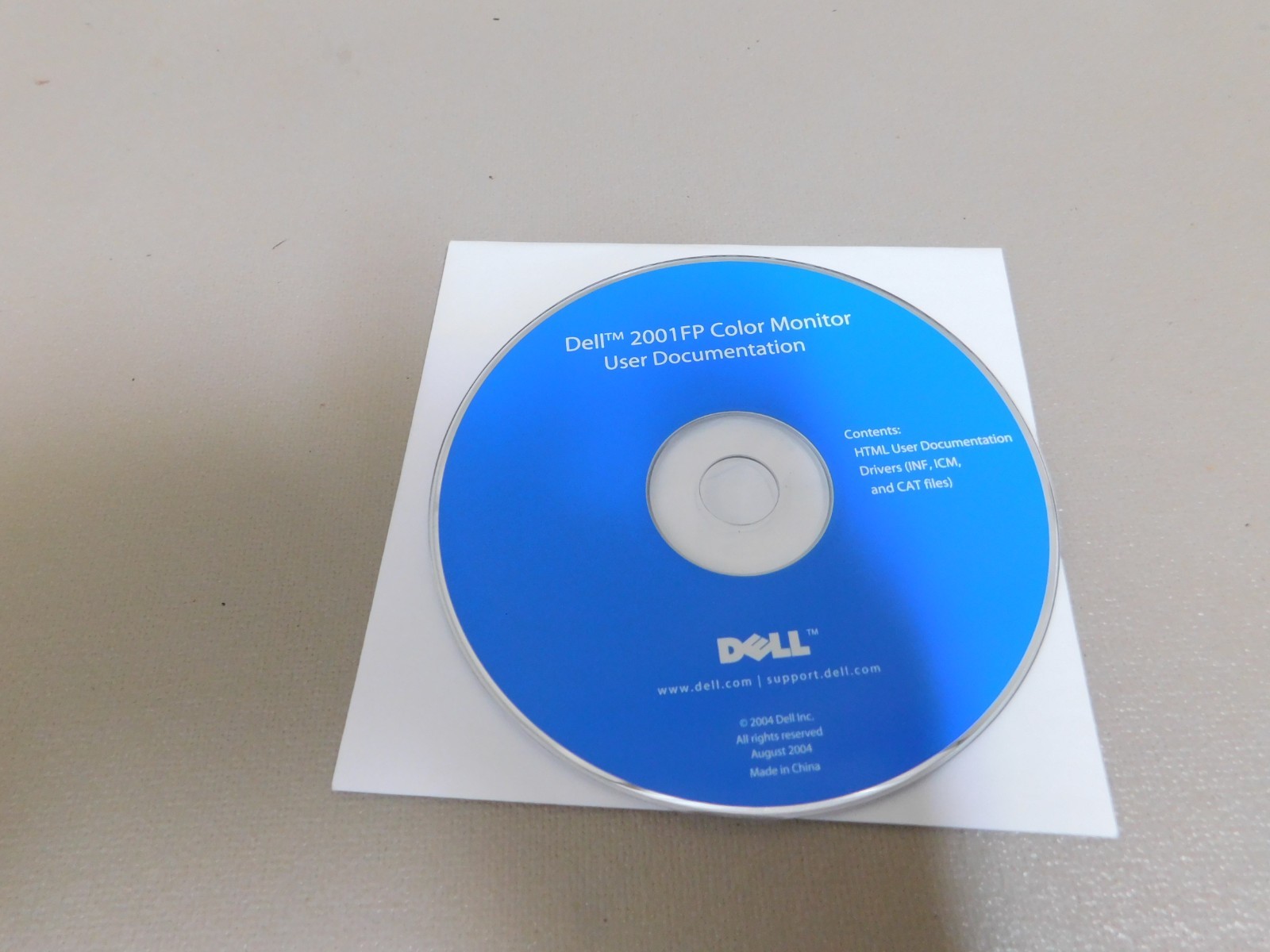 Dell Tools CD - User Documentation - 2001FP Color Monitor August 2004 ~ CD-ROM