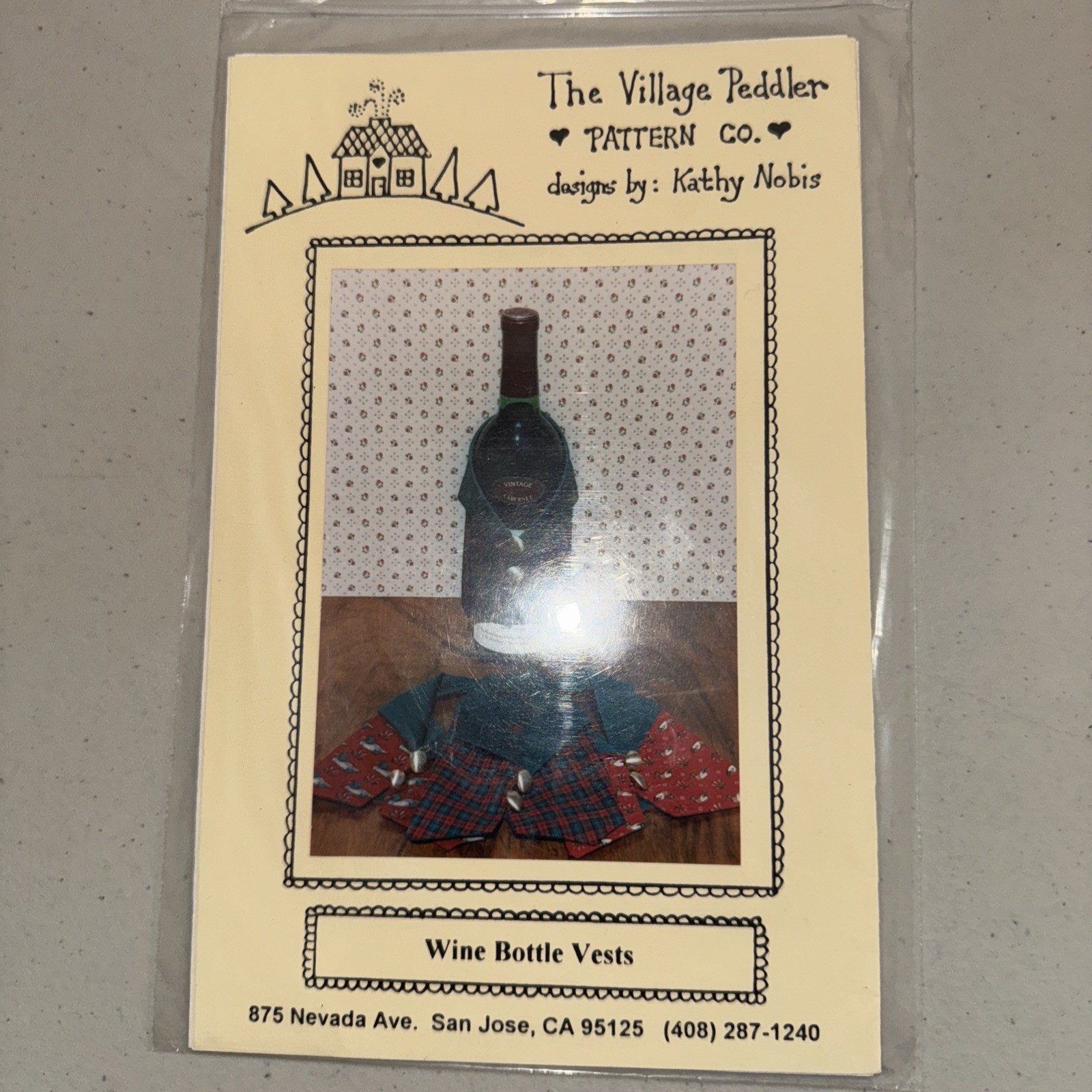 Wine bottle vest pattern by Village peddler