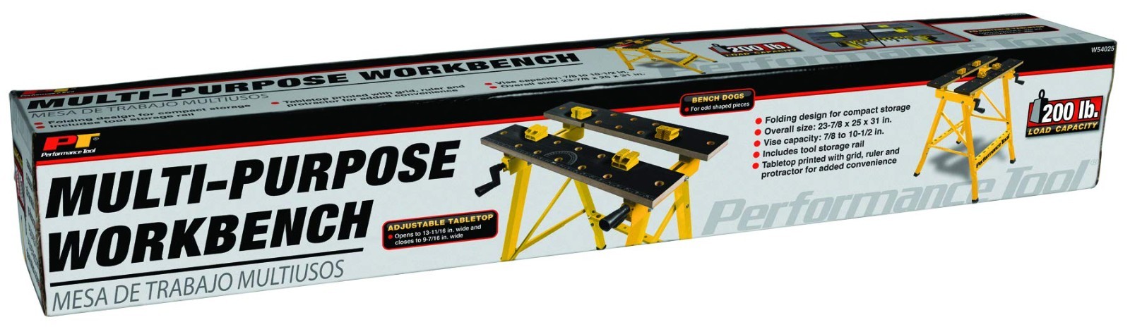 Portable Folding Workbench & Vise | 200 lb Capacity, Grid Ruler, Protractor, 4 B