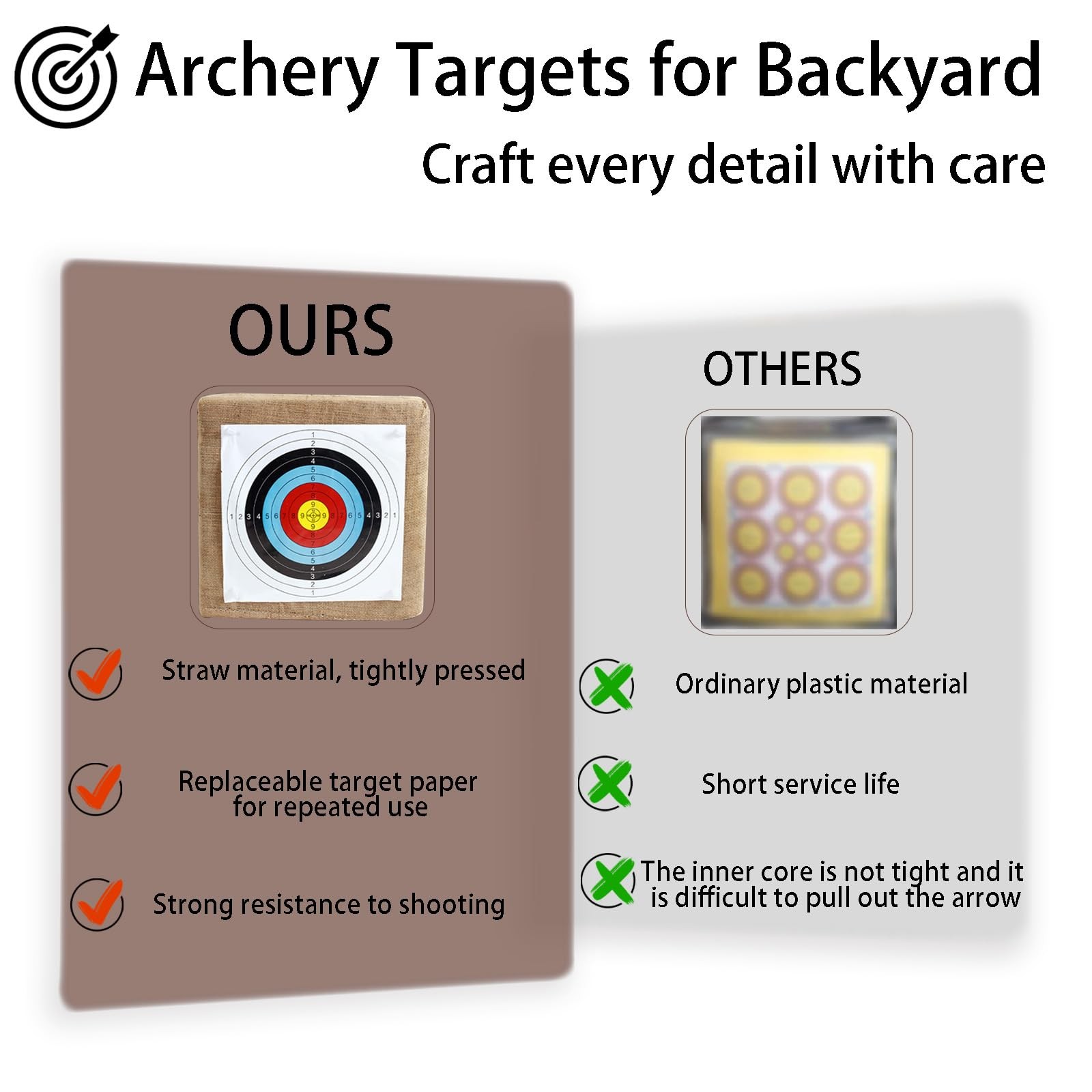 Archery Targets for Backyard with 20 pcs Archery Paper Targets and Arrow Pull...