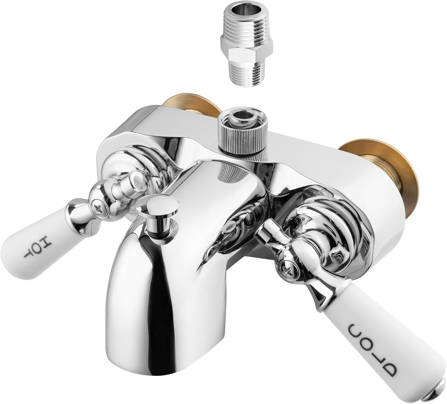Clawfoot Add-A-Shower Bathcock Diverter,Shower Attachment for Tub Faucet,Bathtub