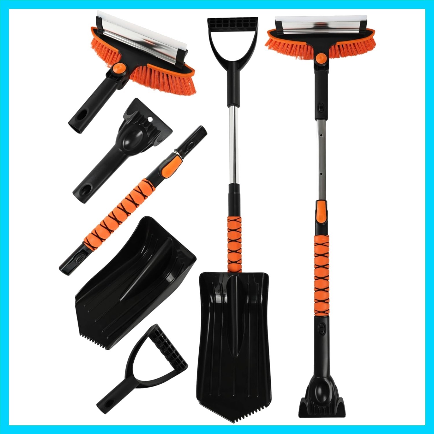 41" Extendable Ice Scrapers for Car Windshield 2-in-1 Snow Brush for Car Snow...