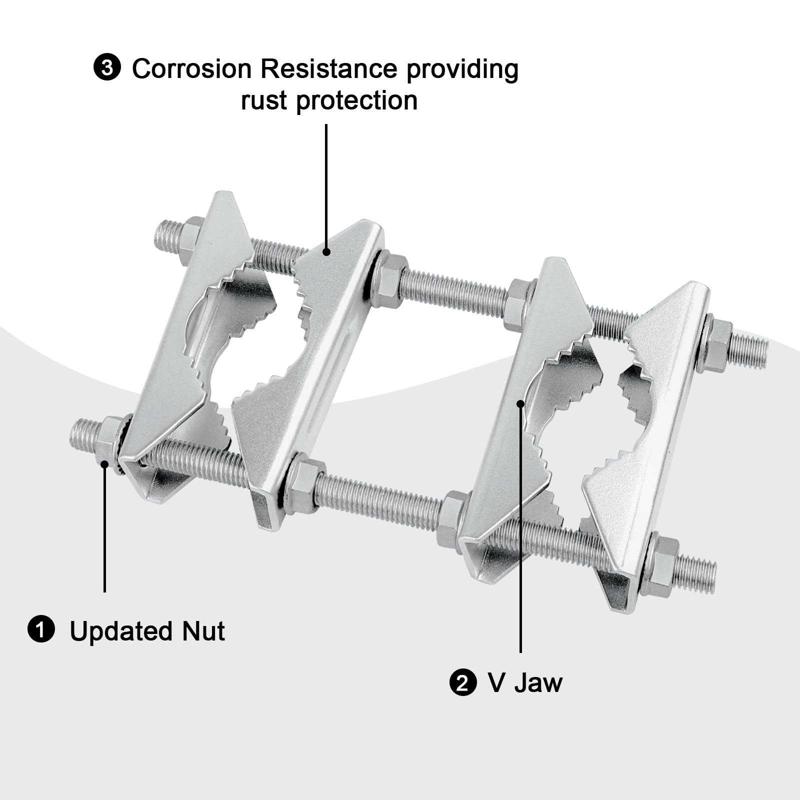 Double Antenna Mast Clamp 2 PCS Heavy Duty Galvanized Iron Pole Mount