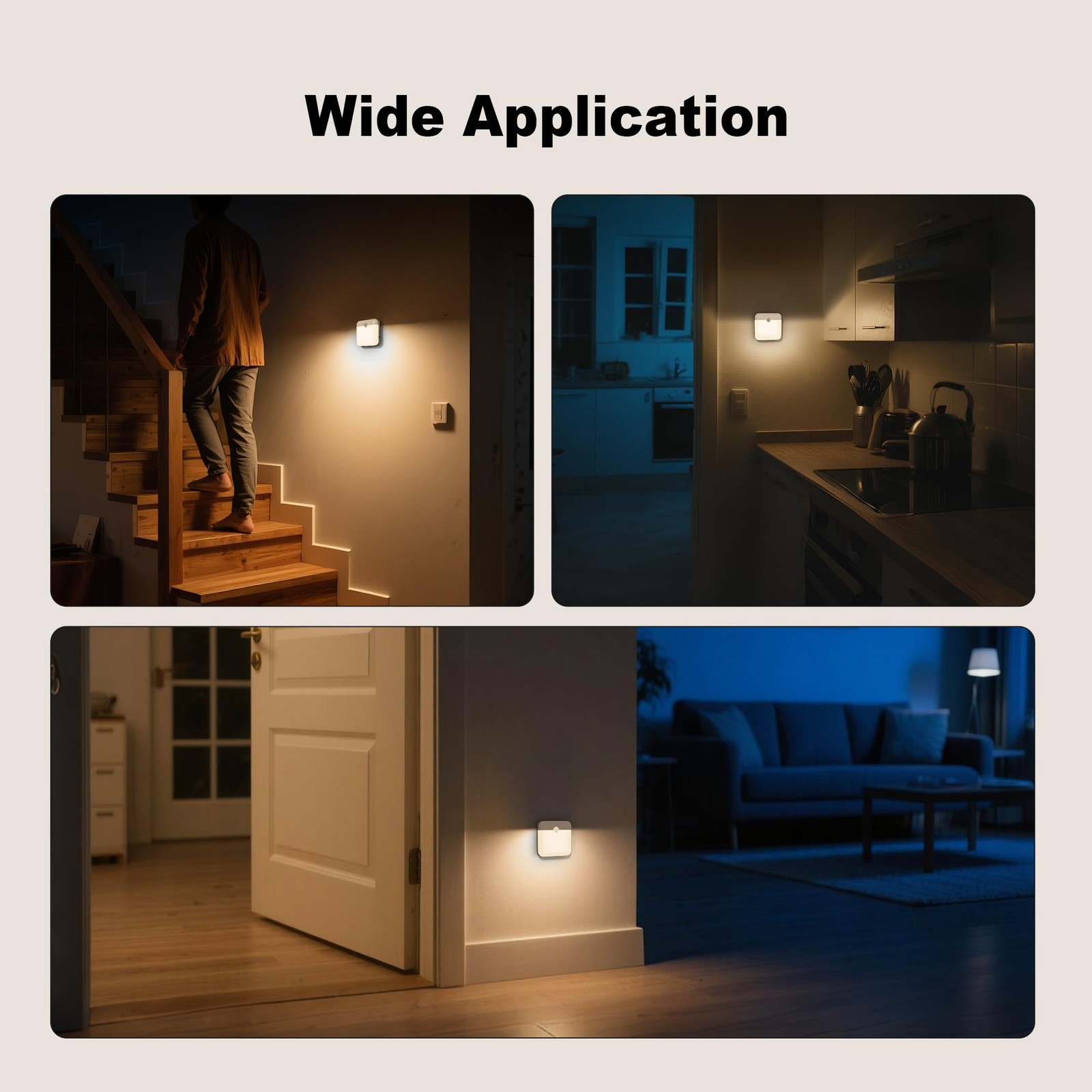 LED Sensor Night Light 2-Pack with Dusk Sensor and Motion Sensor, Rechargeabl...
