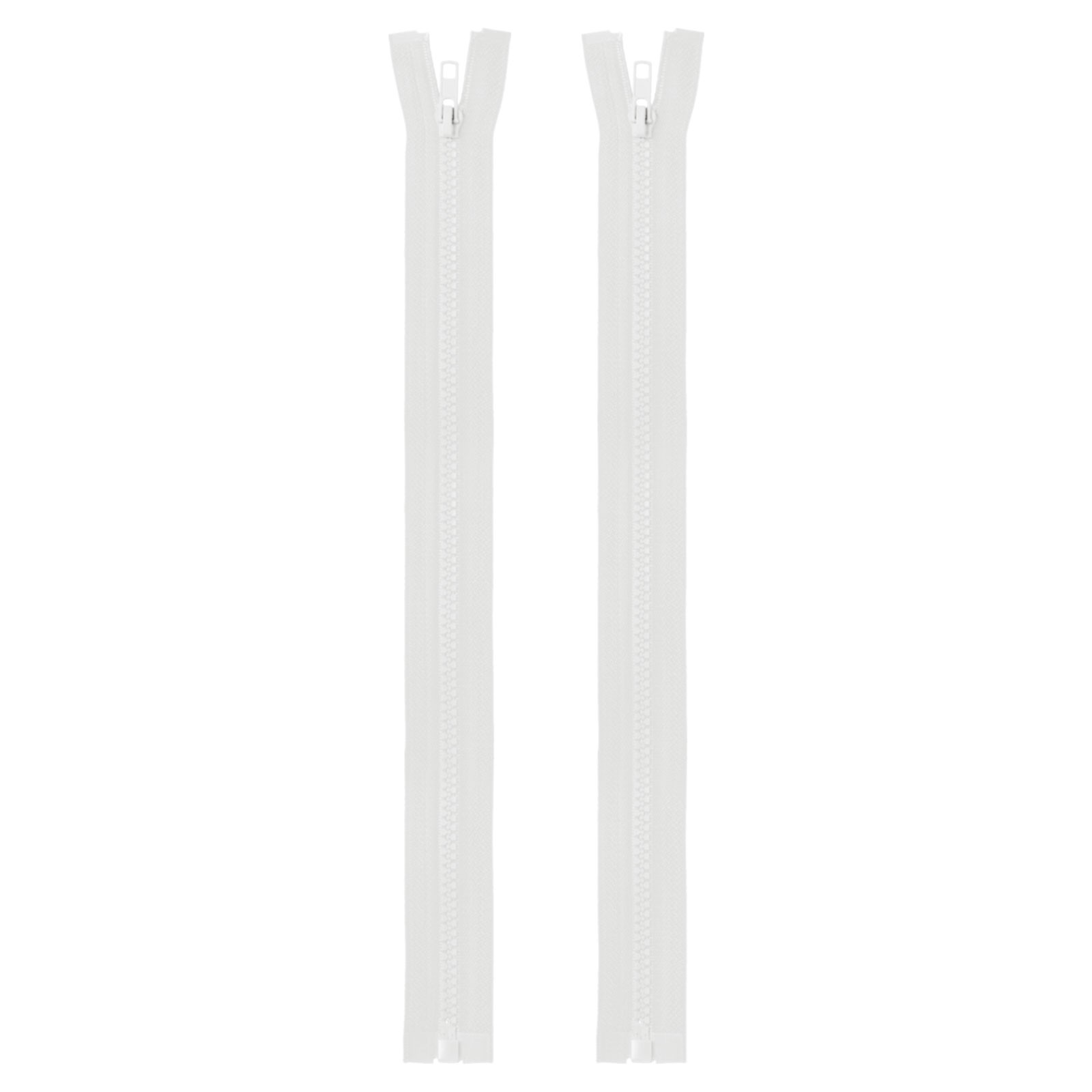 2pcs Sewing Jacket Zippers 15 Inch Resin Coats Coil Zipper, White