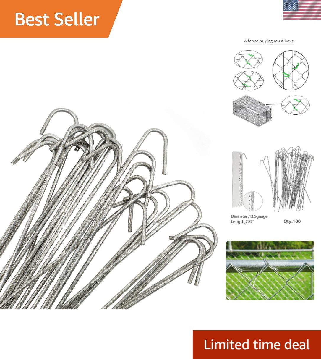 Pack Chain Link Fence Dog Fence Slats Hook,Repair Aluminum Wire Ties for Chai...