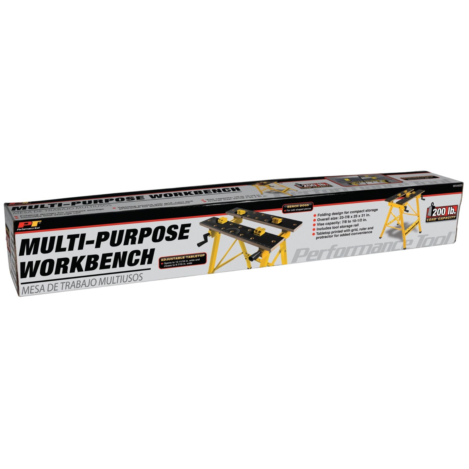 Portable Folding Workbench & Vise | 200 lb Capacity, Grid Ruler, Protractor, 4 B