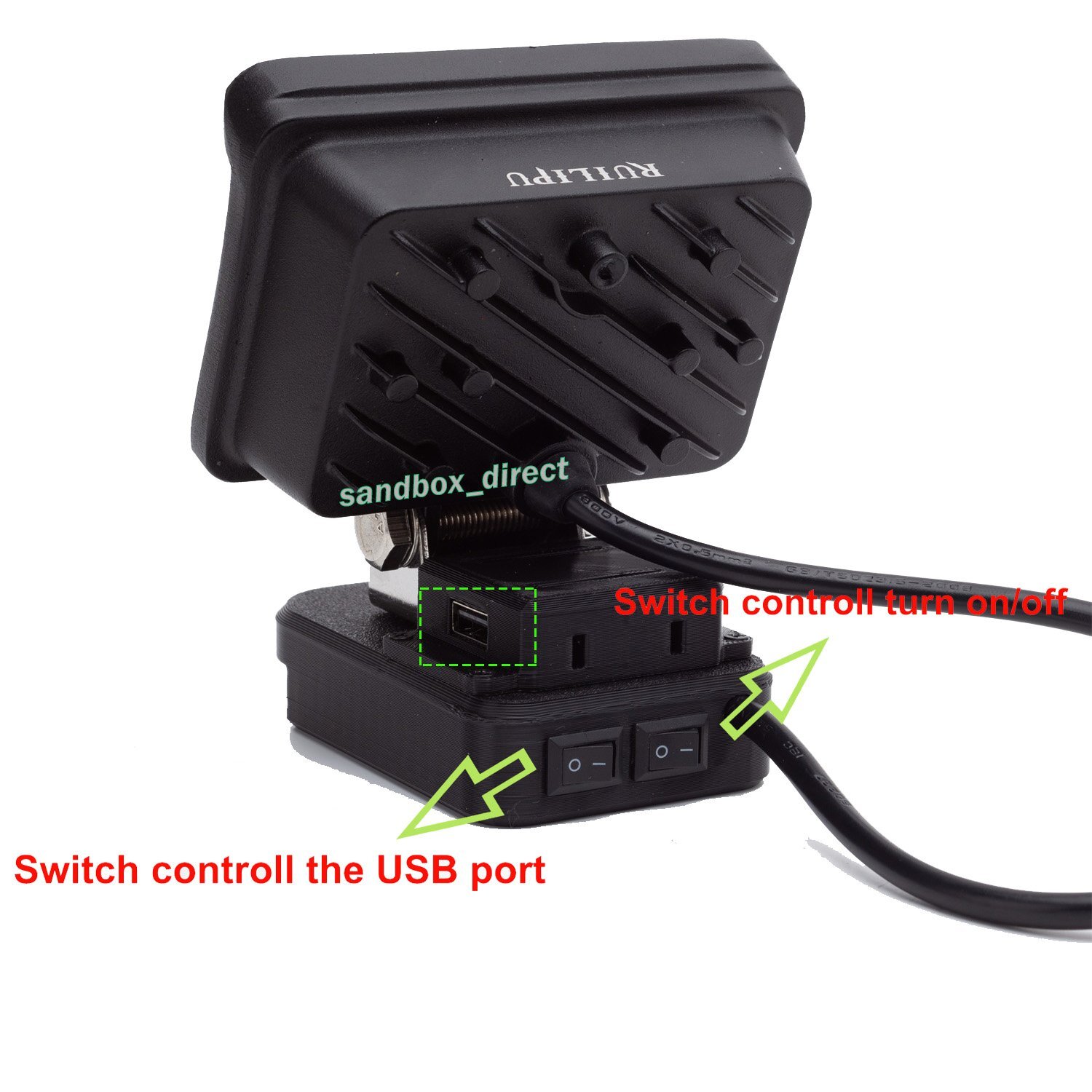 Led Work Light for Bauer 20v HyperMax Lithium Battery 2800LM w/FAST USB PORT