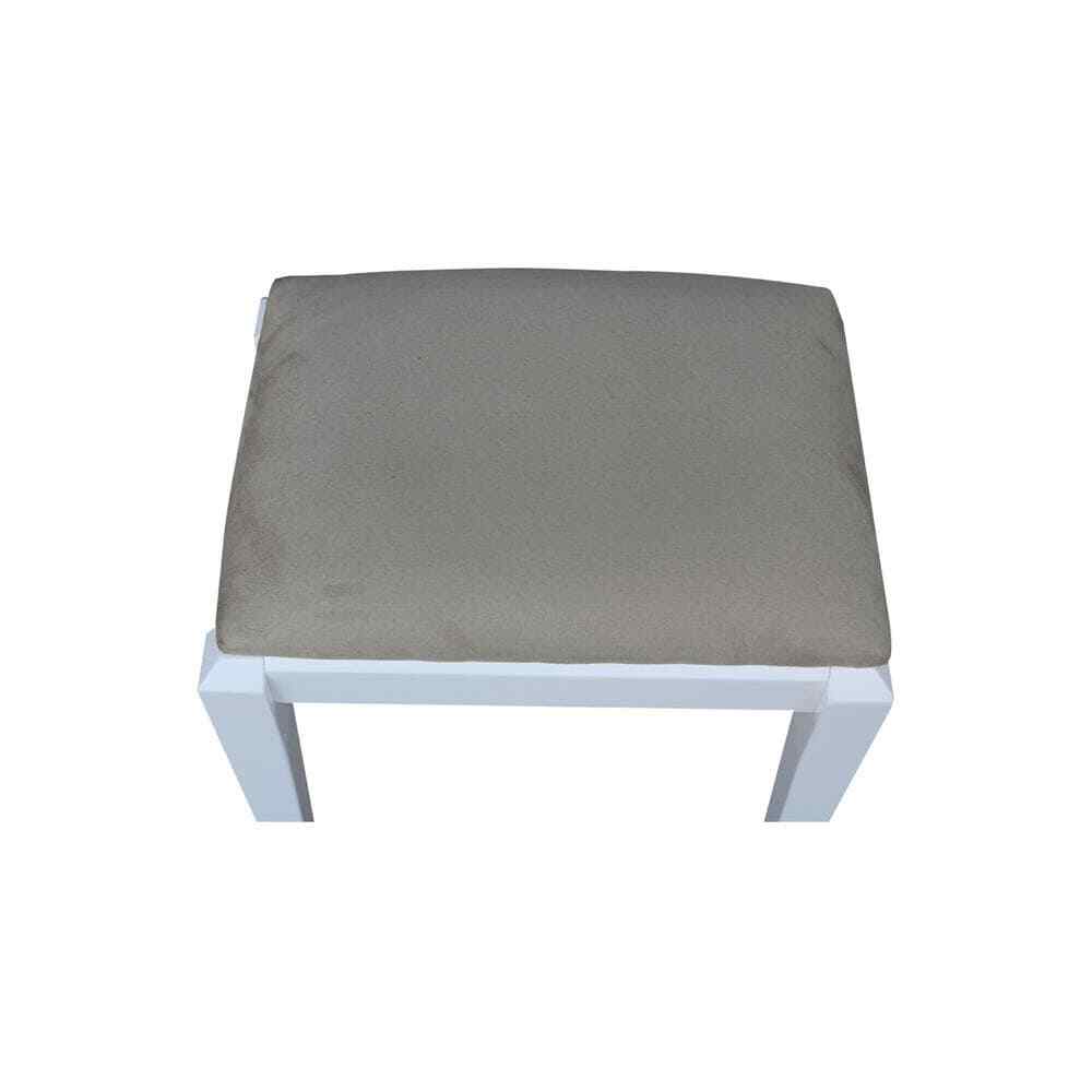 International Concepts Vanity Bench White Backless Upholstered Seat Solid Wood