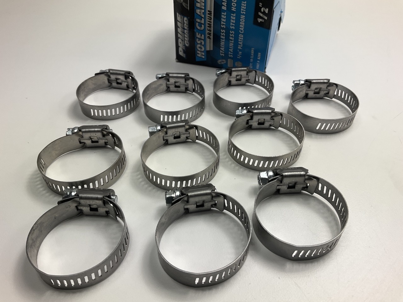 (10) Prime Guard B20H Hose Clamps, Clamping Range: 15/16" - 1-3/4" (23mm-45mm)