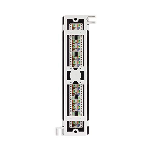 Cat6 Patch Panel 12 Port UTP Unshielded Wall Mount Black Heavy Duty