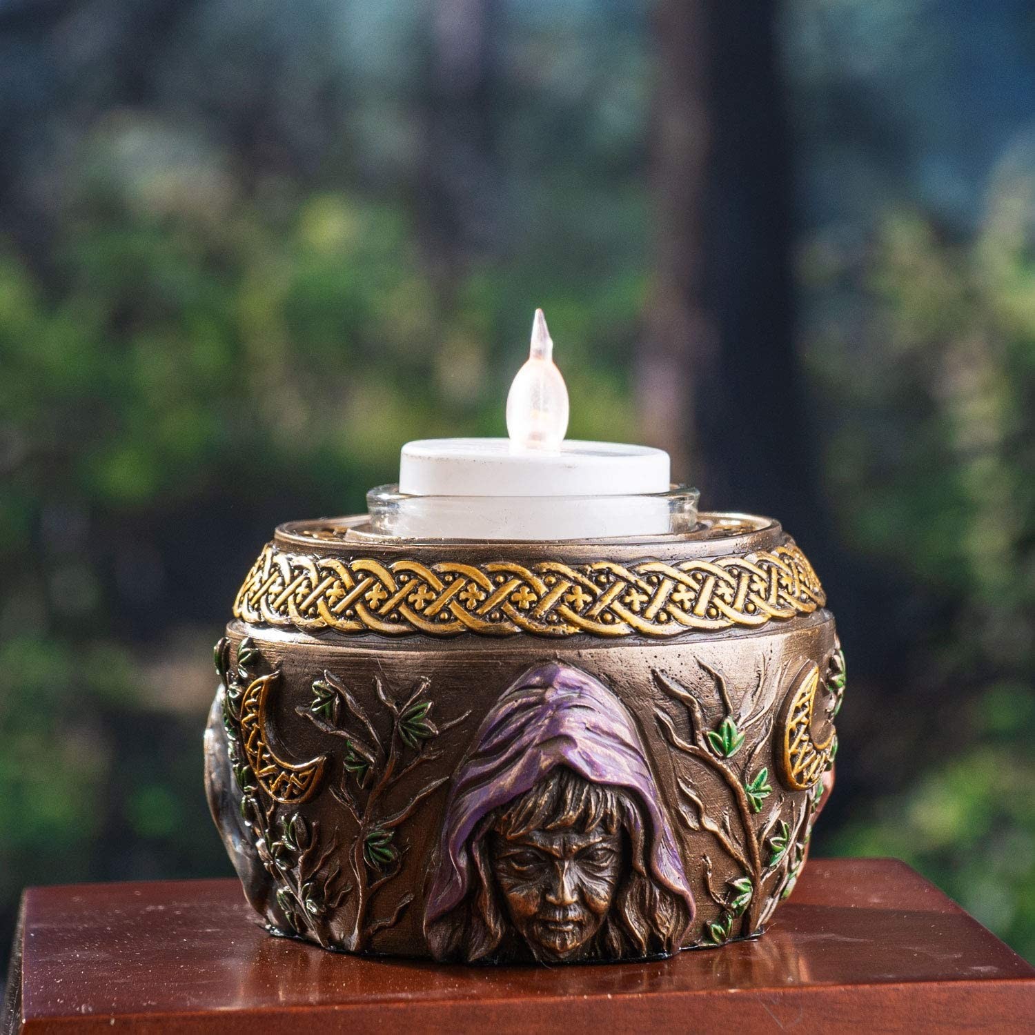 Ebros Triple Goddess Maiden Expectant Mother & Crone Pagan Candle Tealight