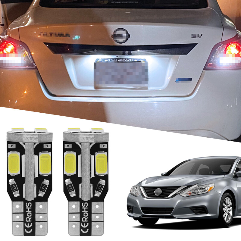 2x 6000K White 168 W5W LED License Plate Light Bulbs for 1998-2018 Nissan Altima