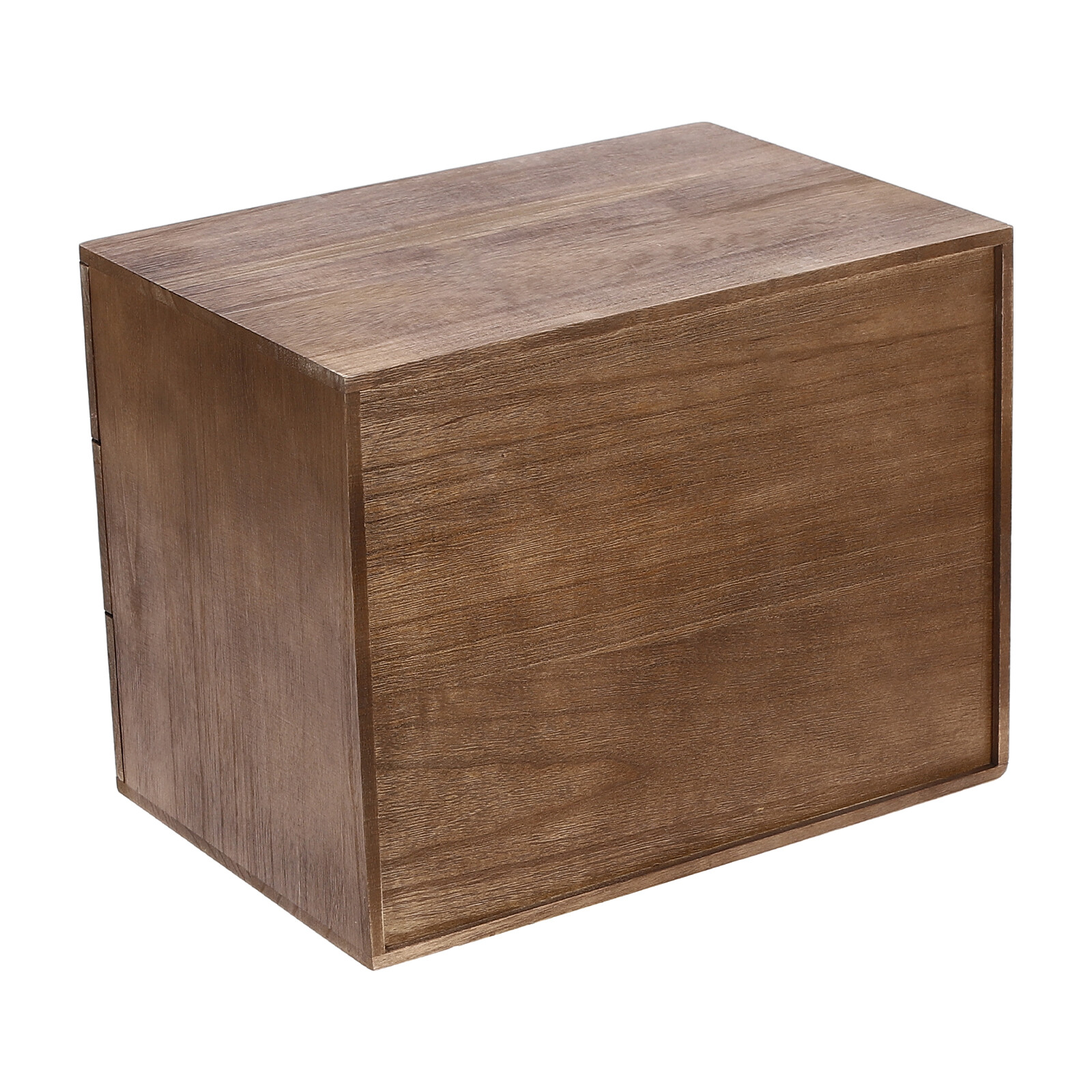 Walnut Desktop Storage Cabinet with 3 Lockable Drawers for Organized Workspaces