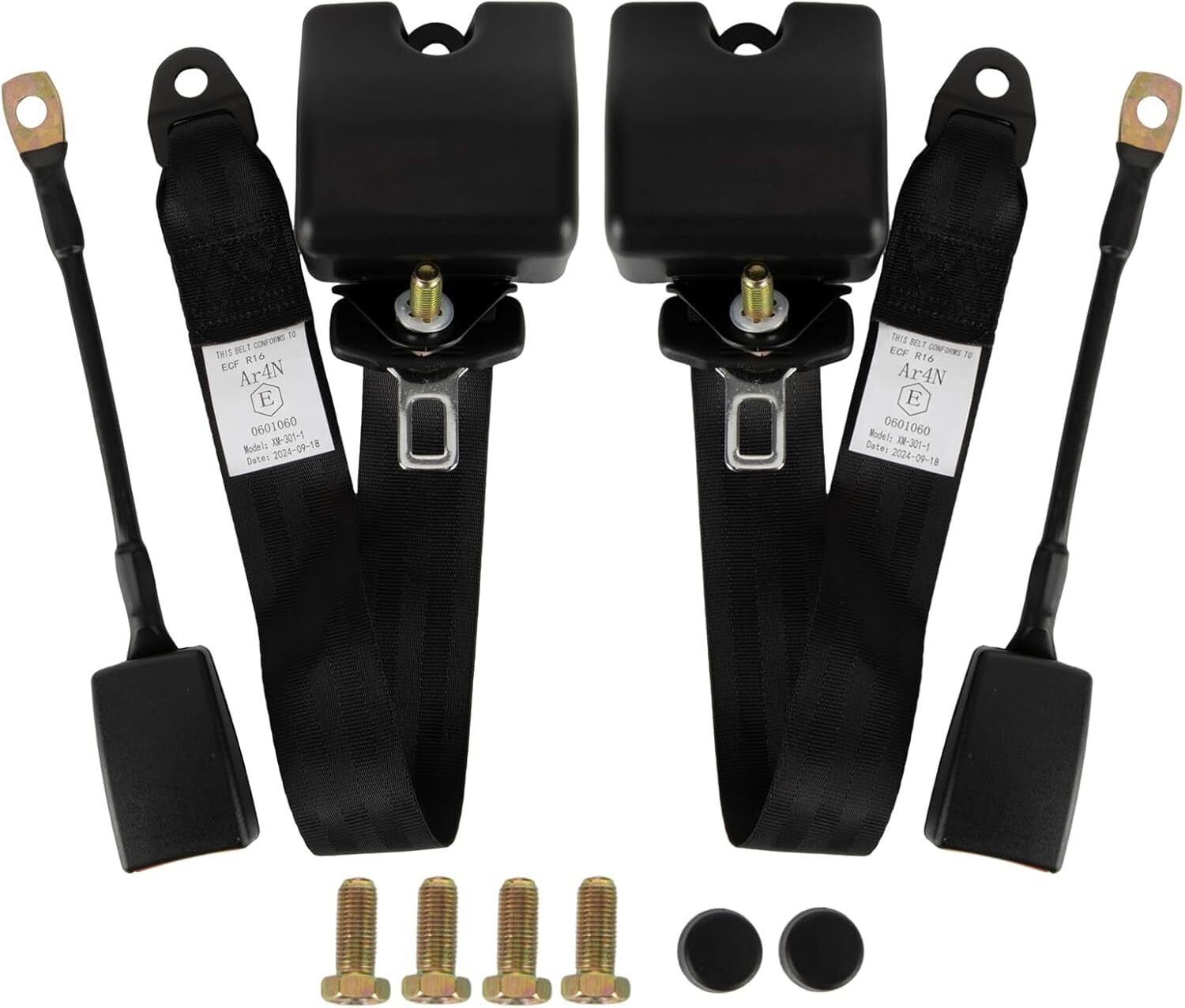 3 Point Adjustable Retractable Lap Club Golf Cart Go Kart Van UTV Buggies 2 Pack