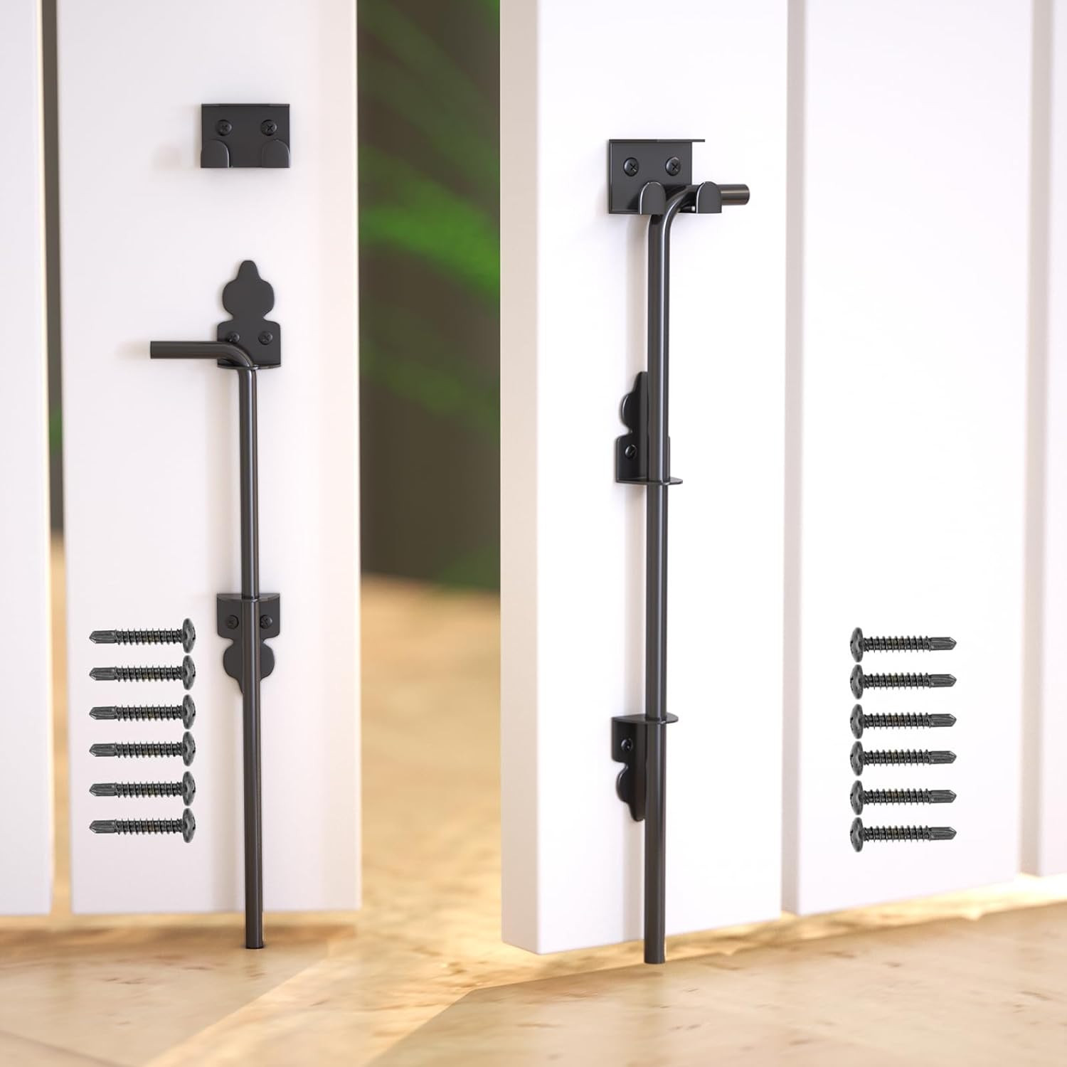 Heavy Duty Cane Bolt Gate Drop Rod Gate Hardware Solid Steel Gate Ground 18 Inch