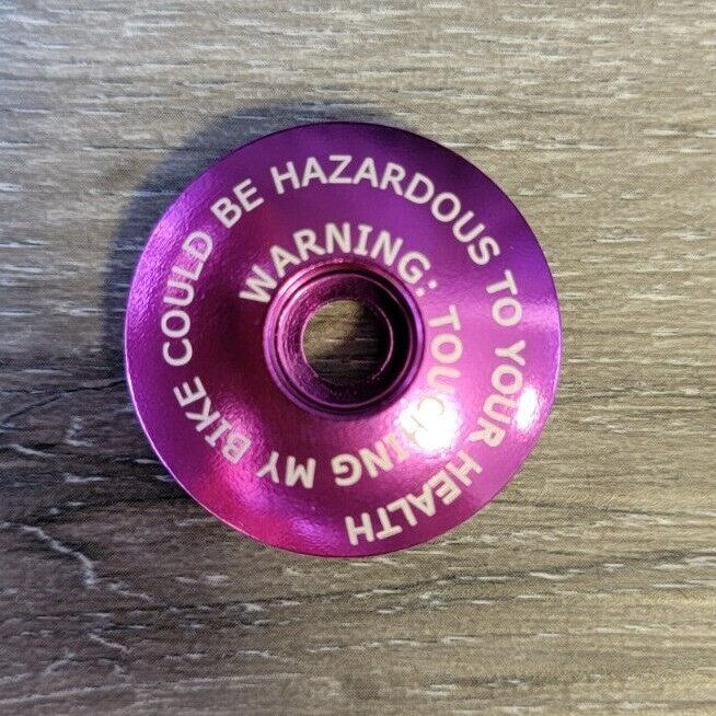 Touching My Bike Could Be Hazardous Bicycle Headset Stem Top Cap 1 1/8" Purple