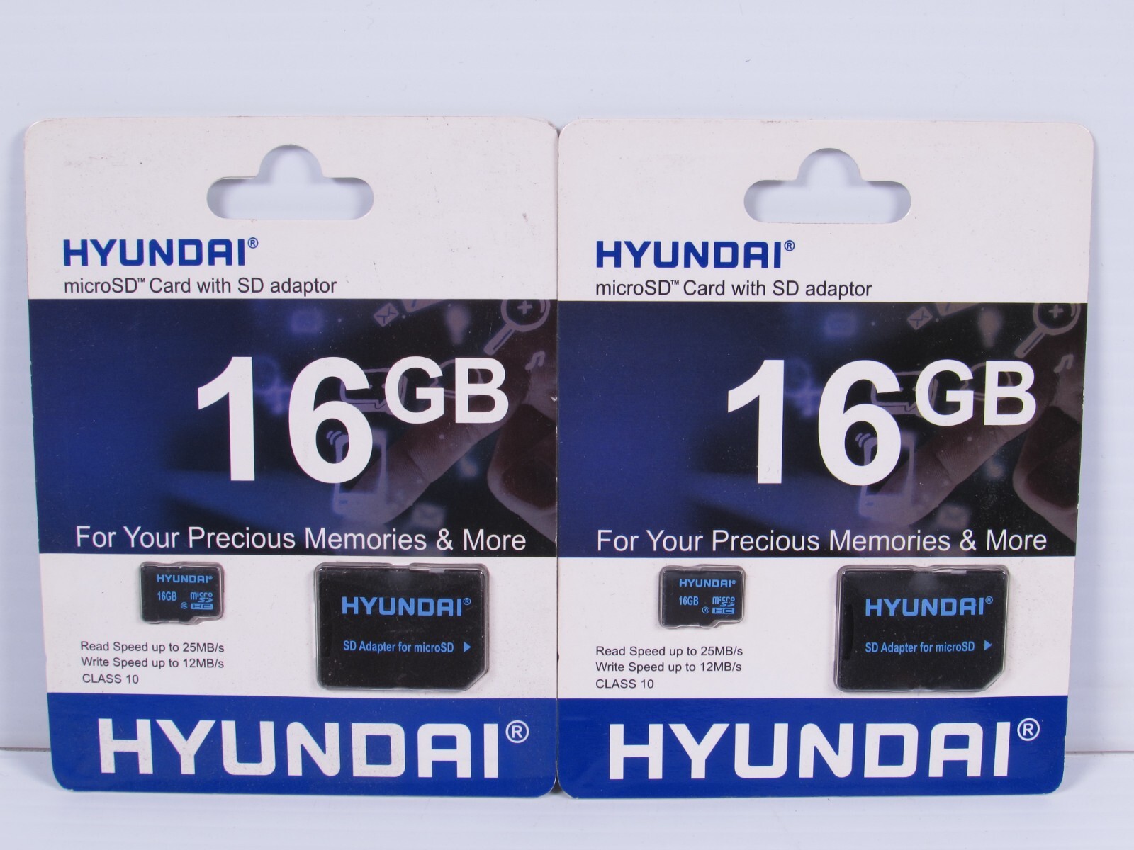 Hyundai 16GB microSD Card with SD Adapter LOT OF TWO NEW SEALED CLASS 10