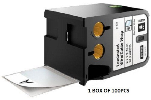 Dymo XTL, Adhesive Cable Marker Black on White - 1868711