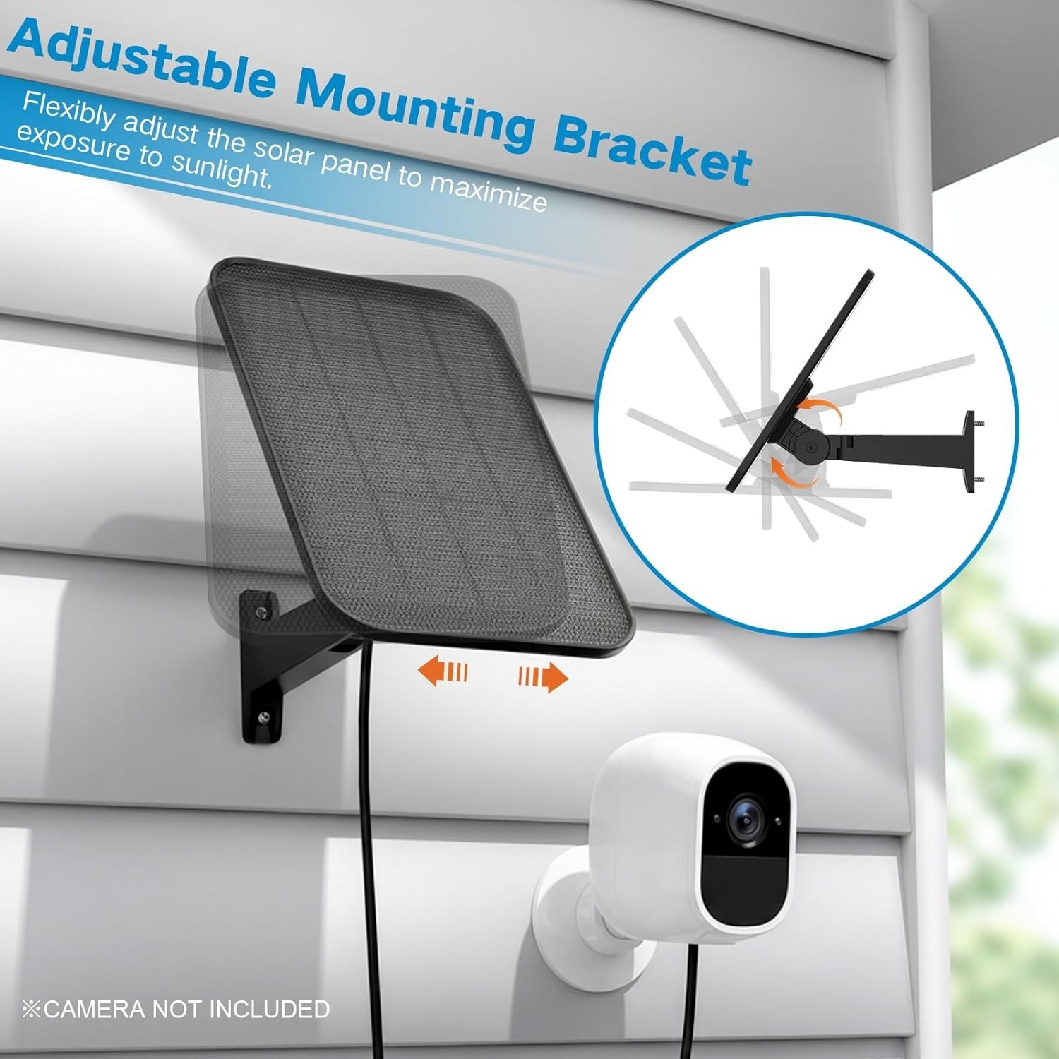3.2W Solar Panel for Security Camera Compatible with Arlo Pro/Pro 2, Waterpro...