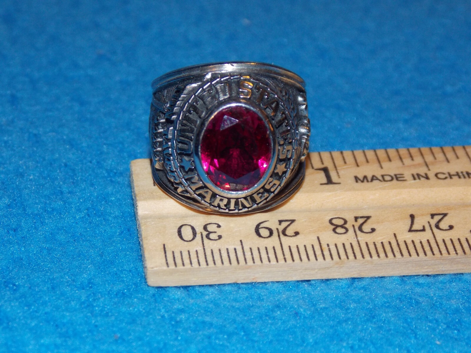 VINTAGE - U.S. Marines Military RED Stone Ring Size 8.5 - NOS - ALPHA BRAND
