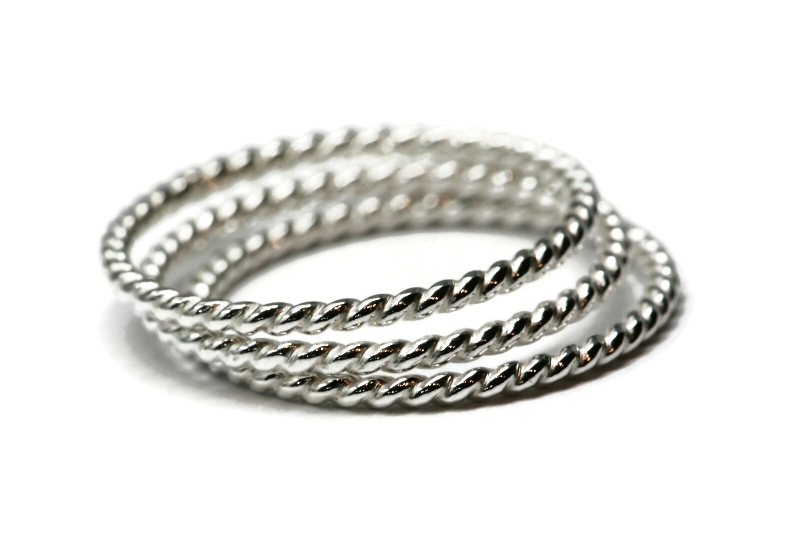 Argentium Silver Twist Pattern Stacking Ring