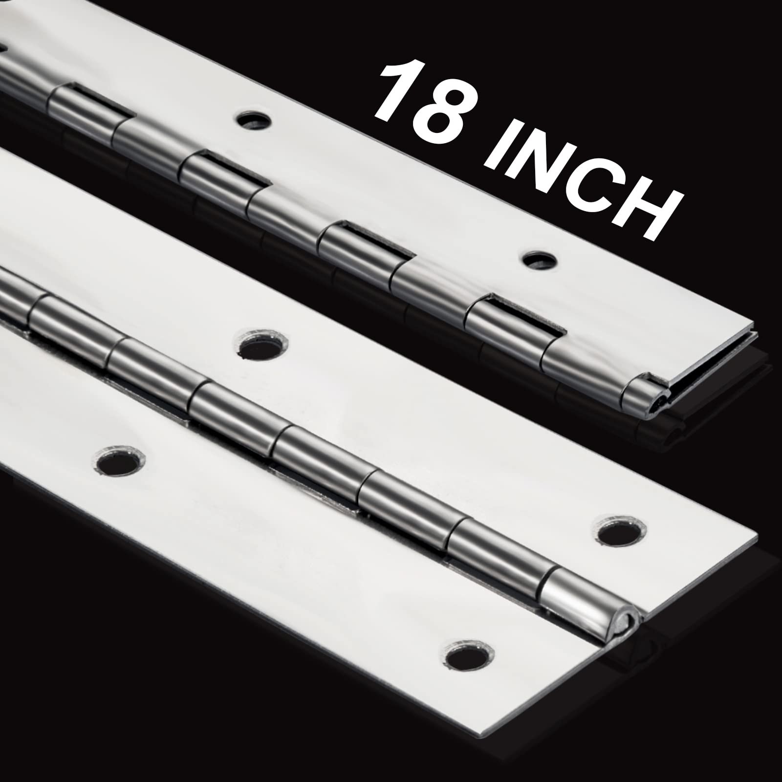 2 PCS Heavy Duty Piano Hinge 18x2 Inch Continuous 0.06 Thick Woodworking
