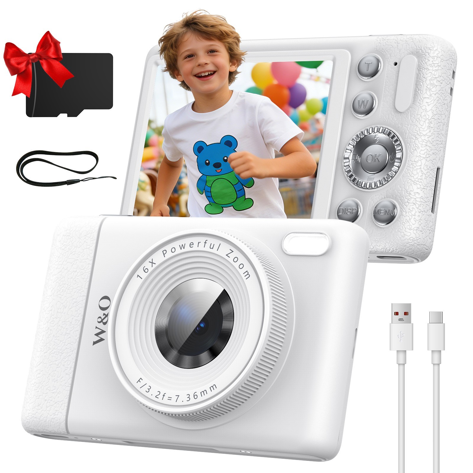 W&O 48MP Digital Camera - 4K HD Video 16x Zoom WiFi Point & Shoot Digital Camera