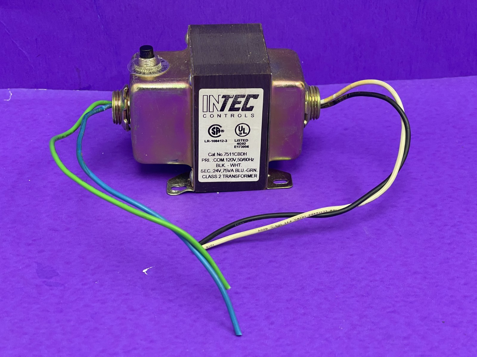 INTEC Controls 7511CBDH Transformer 120V / 24V  Sec, 75 VA