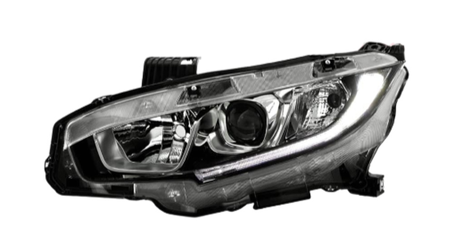 Halogen Chrome Bezel Headlight Headlamp Driver Side for 2016-2021 Honda Civic