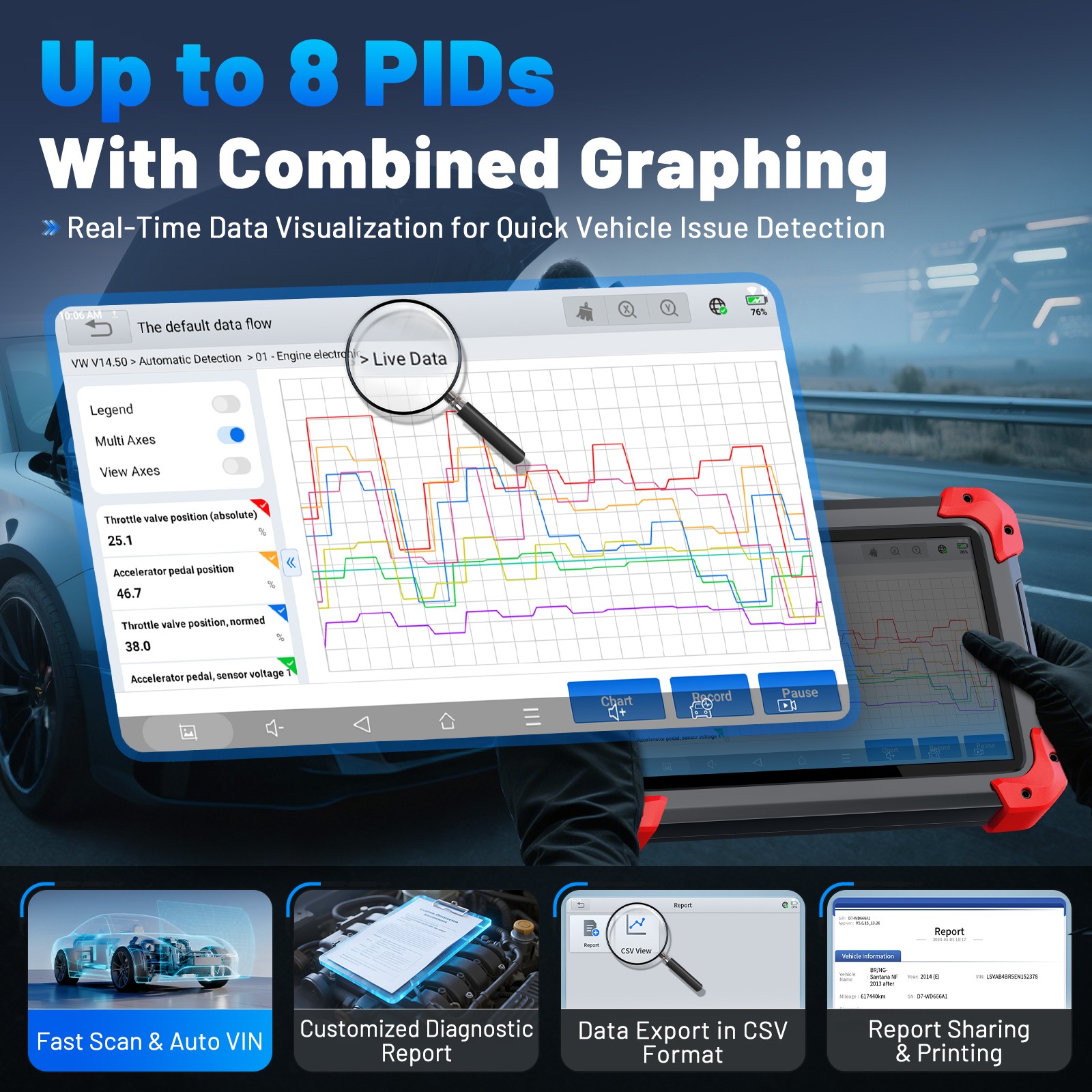 2026 XTOOL D7X V2.0 Diagnostic Tool Full System OBD2 Scanner Key Fob Programming
