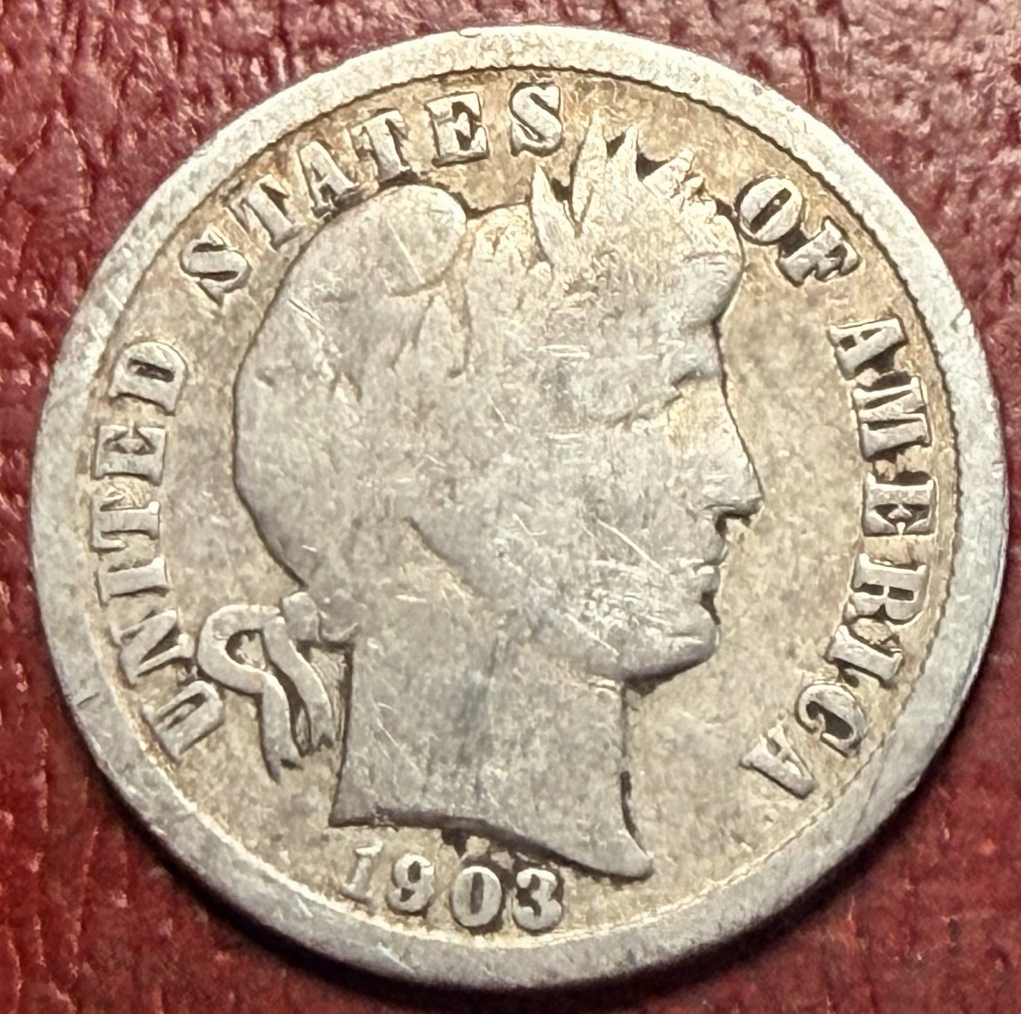 1903 Barber Dime. Free Shipping