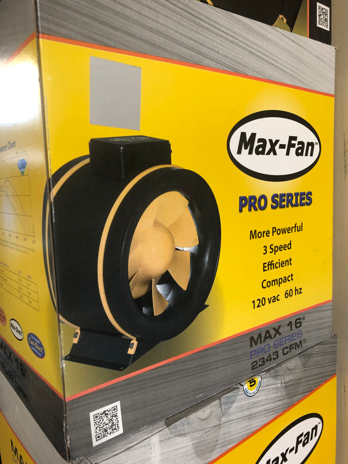 Can Fan MAX FAN PRO 16" Inline Exhaust Mixed Flowed Fan blower (2343 CFM)