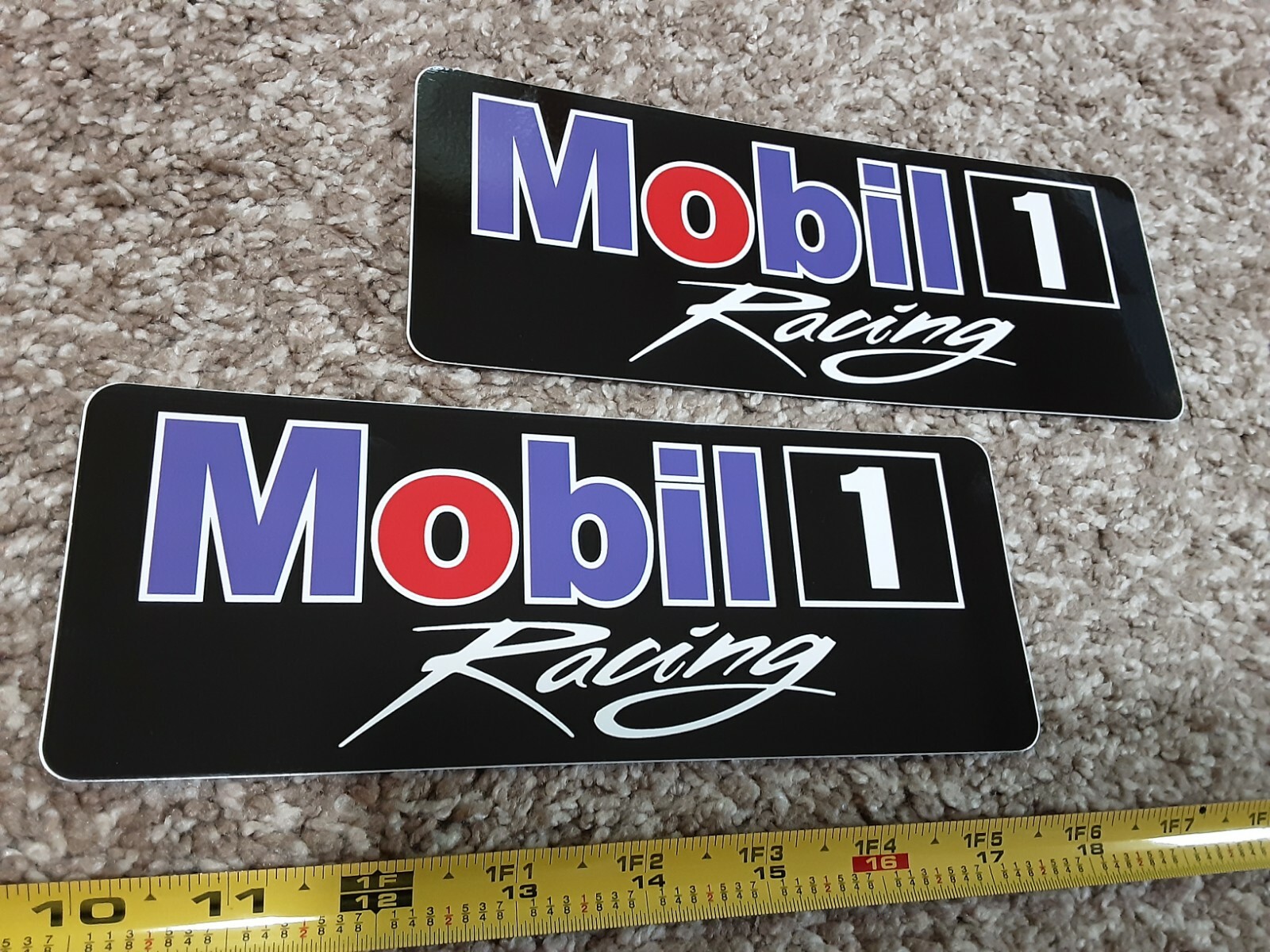 Lot of 2 Mobil 1 Racing Oil Racing Decals Stickers Tony Stewart NHRA Nascar Car