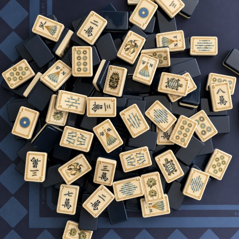 BLUE CRANE Luxury American Mahjong Tiles 160-Pc Engraved Acrylic Set - US SELLER