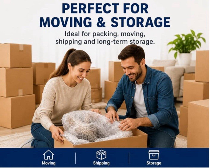 Bubble Wrap Rolls 2 Pack 15cm x 2m Small Cushion Packaging Moving Shipping
