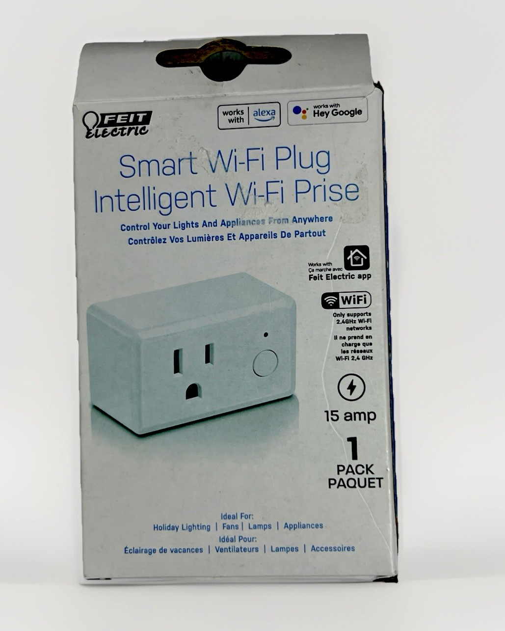 Feit Electric Smart Wi-Fi Plug White, intelligent  wi-fi  prise New