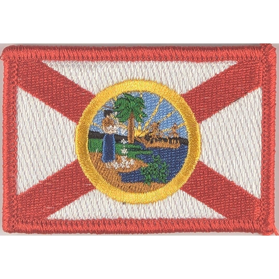 Florida State Flag Patch - Full Color - Hook Fastener Patch