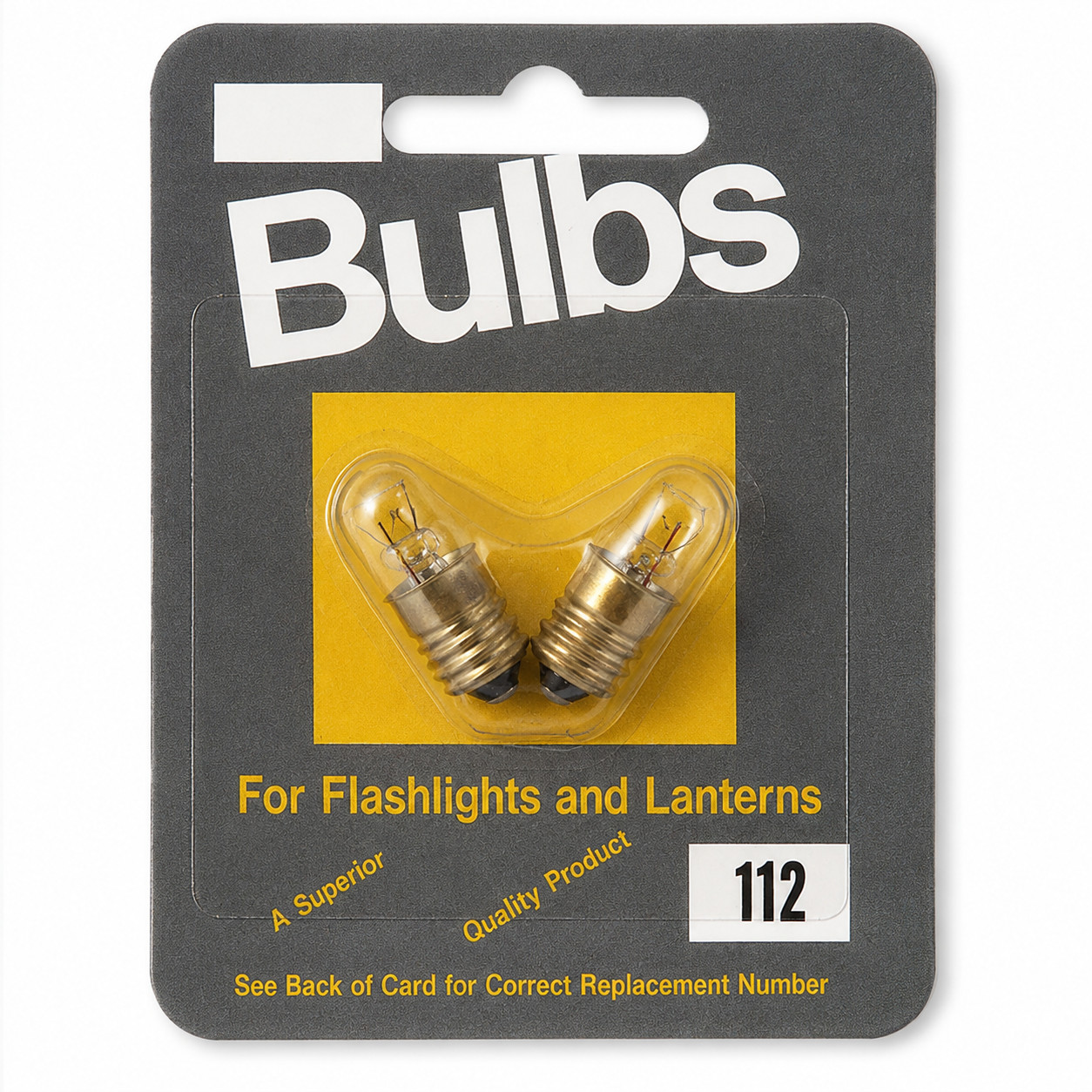 2 Pack No. 112 Flashlight Bulbs E10 Screw Base Incandescent Replacement